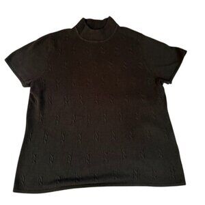 Studio Works Black Short Sleeve Mock neck Sweater SIze XL